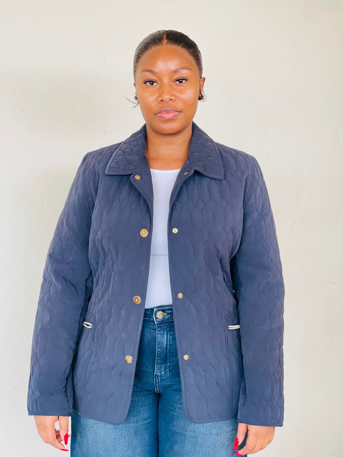 Navy Button-Up Coat