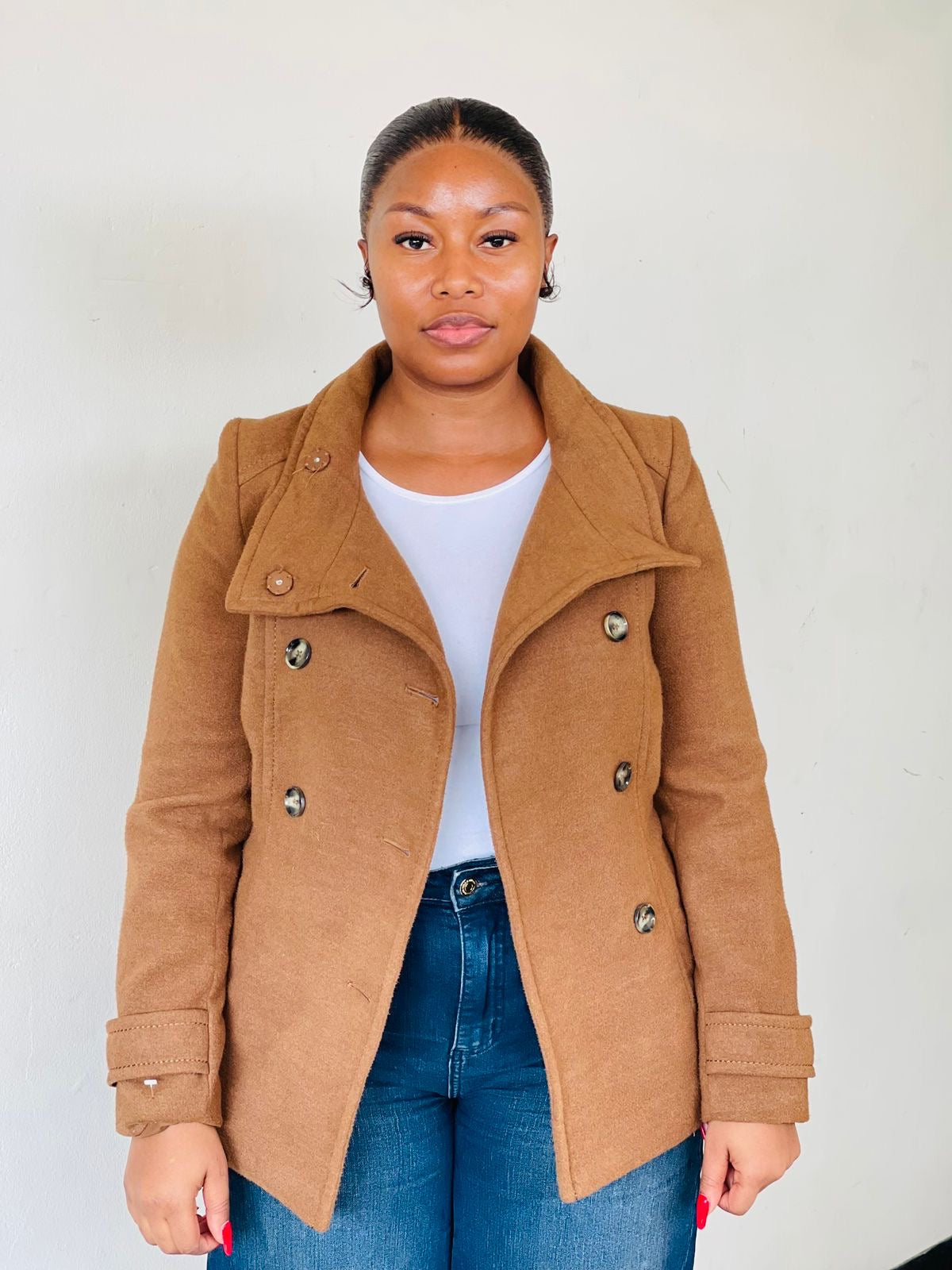 Camel Classic Button Coat