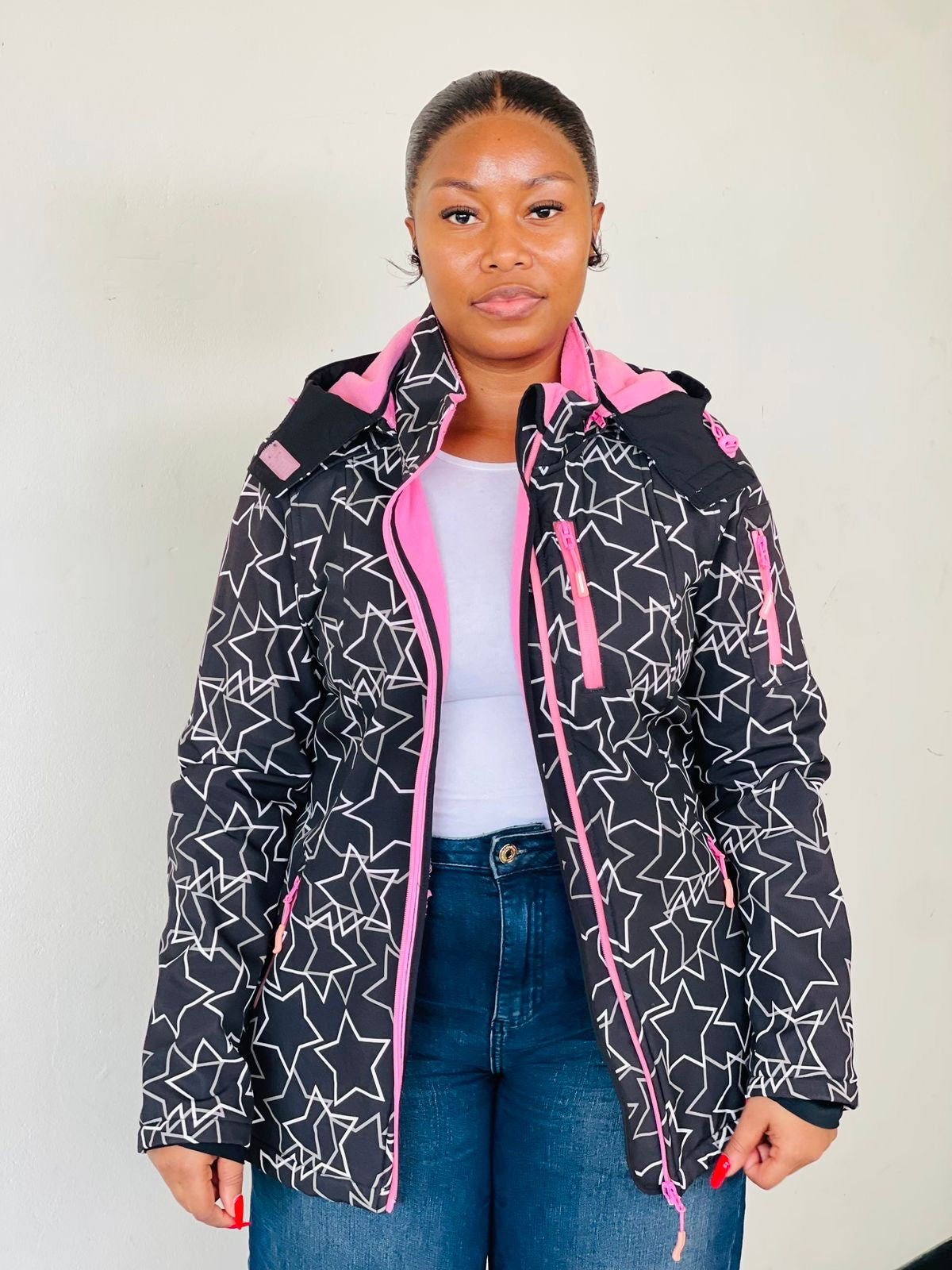 Black & Pink Patterned Jacket