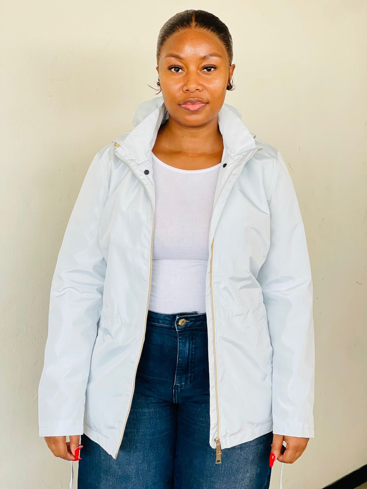 Light Blue Hooded Coat