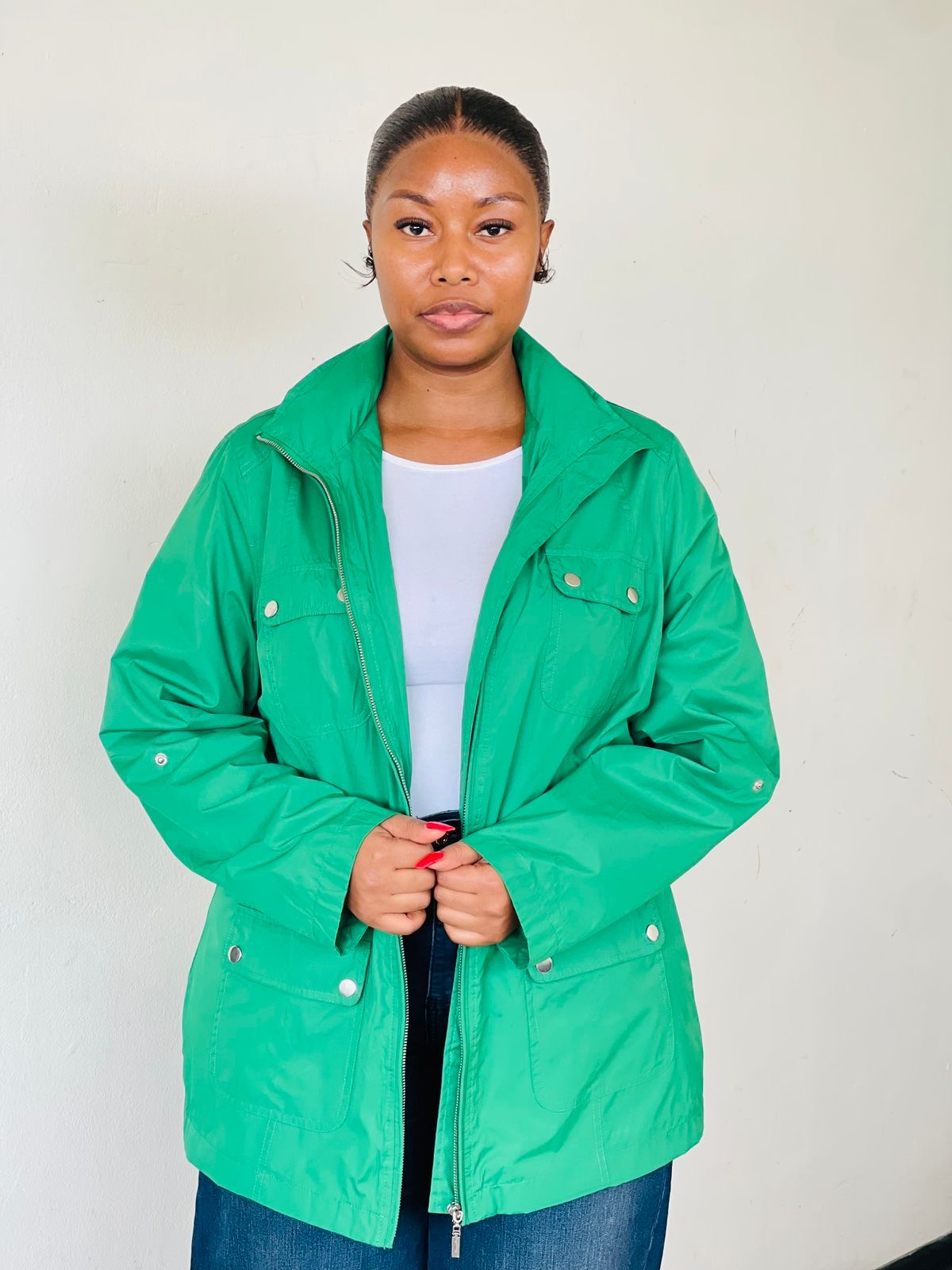 Bright Green Hooded coat